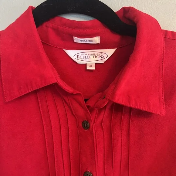 Northern Reflections Red Button-Shacket ❤️ - Picture 2 of 6